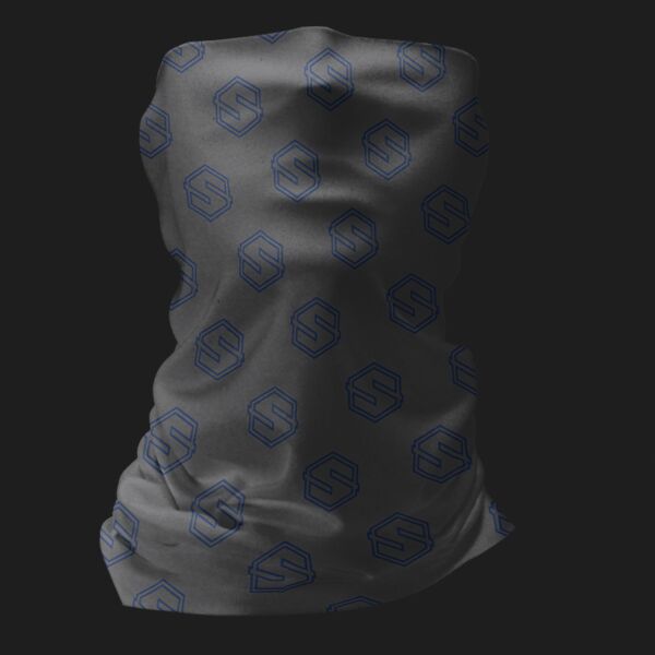 Single Layer Sport Neck Gaiter - Style 4 - Dark Gray/Blue Thumbnail