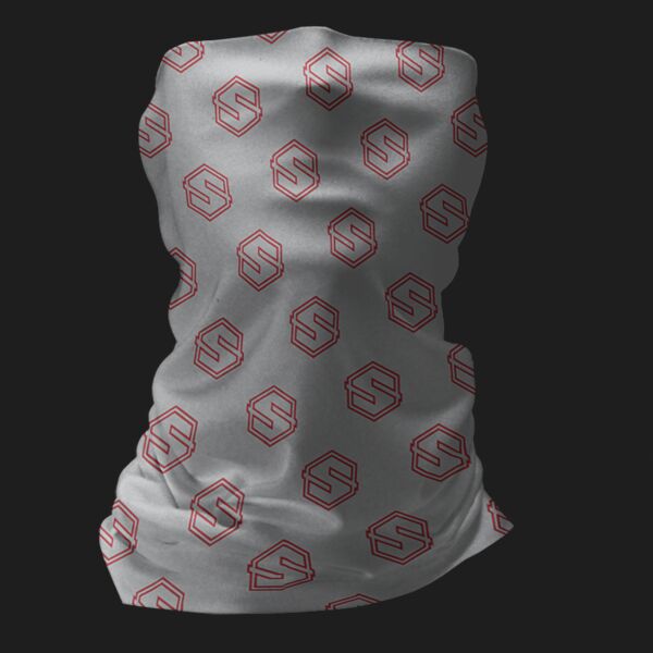 Single Layer Sport Neck Gaiter - Style 7 - Gray/Red Thumbnail