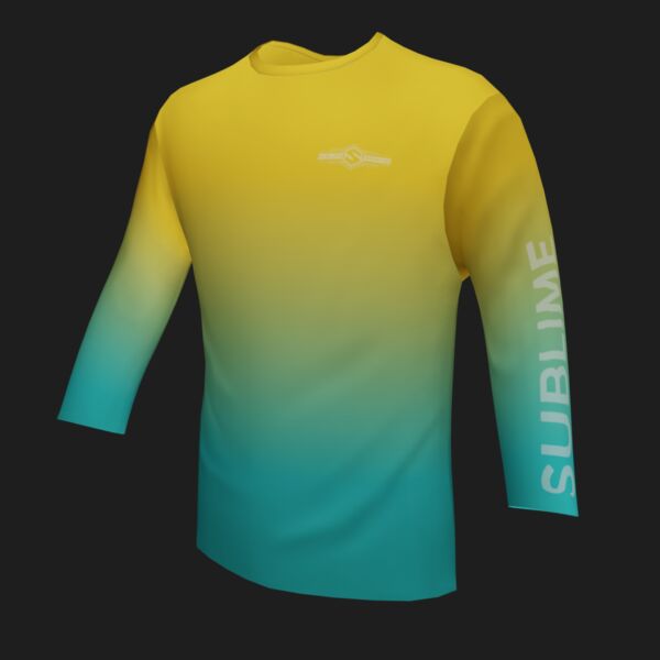 Performance Long Sleeve Shirt - Faded - Gold/Teal Thumbnail